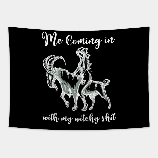 Wicca Pagan Witch Wiccan Goat Witchcraft Goth Witchy Gothic Tapestry by TellingTales