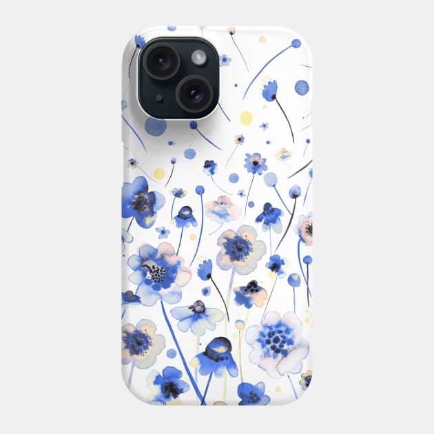 Pocket - Ink Flowers Degraded Phone Case by ninoladesign