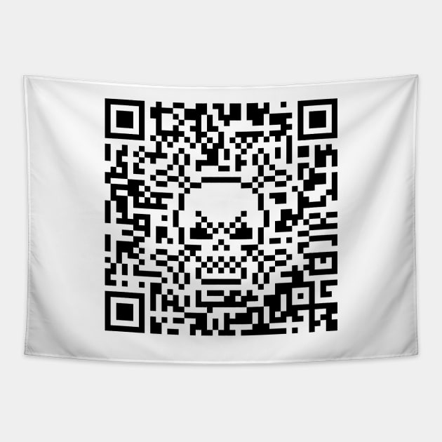 Skull And Crossbones (Quick Response Code / 41x41 / POS) Tapestry by MrFaulbaum