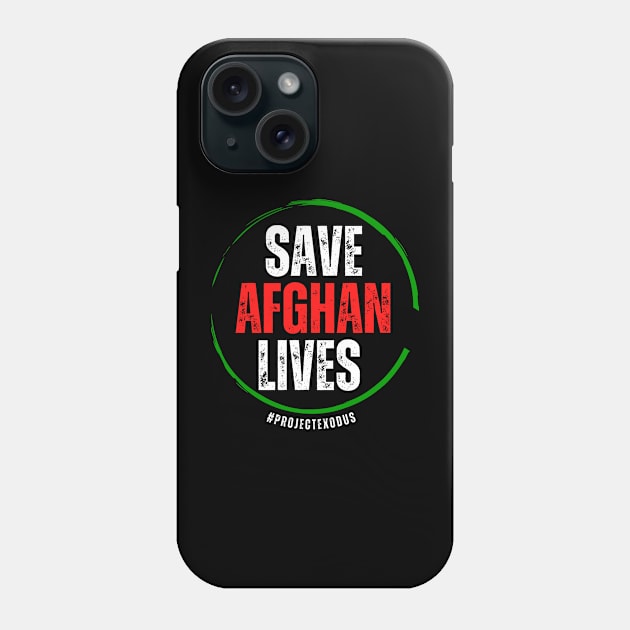 Save Afghan lives circle (back print, dark background) Phone Case by Pro Exodus Relief 