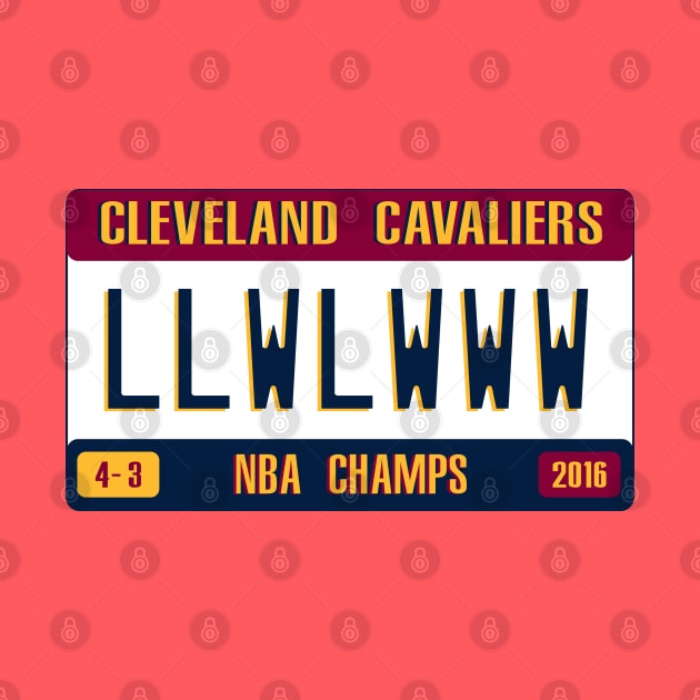 Cleveland Cavaliers 2016 NBA Champs License Plate by Docker Tees