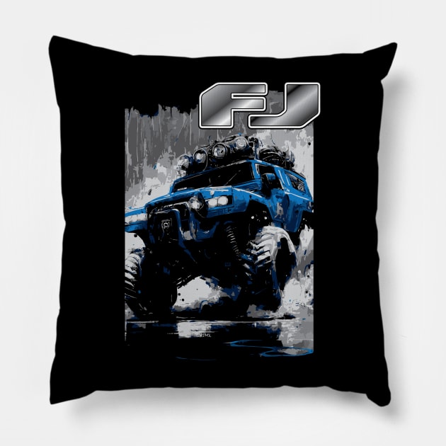 FJ Cruiser Blue Pillow by SharpGraphix