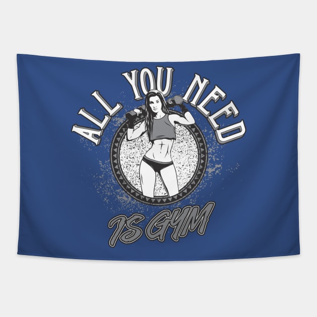 All You Need Is Gym - Women's Design Tapestry by Hariolf´s Mega Store