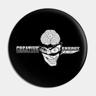 WEIRDO - Creative Energy Flo - Face - Black and White Pin