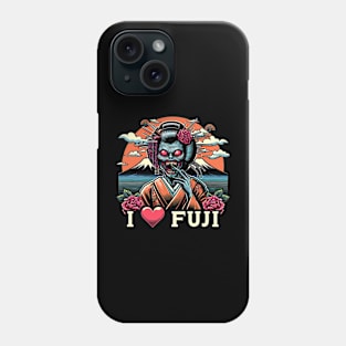 Japanese geisha mount fuji travel Phone Case