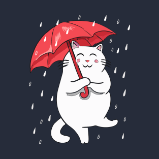 Cat Enjoying Raining, T-Shirt