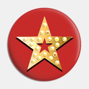 Star with lights bulbs Pin