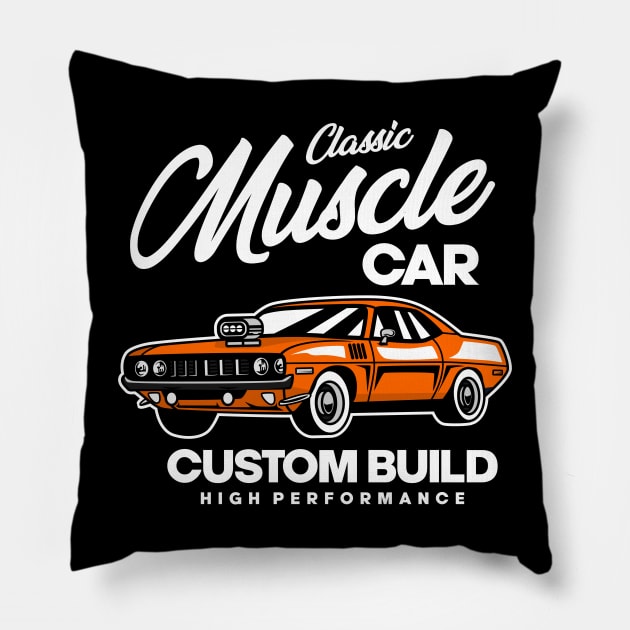 MUSCLE CAR CUSTOM BUILD Pillow by beanbeardy