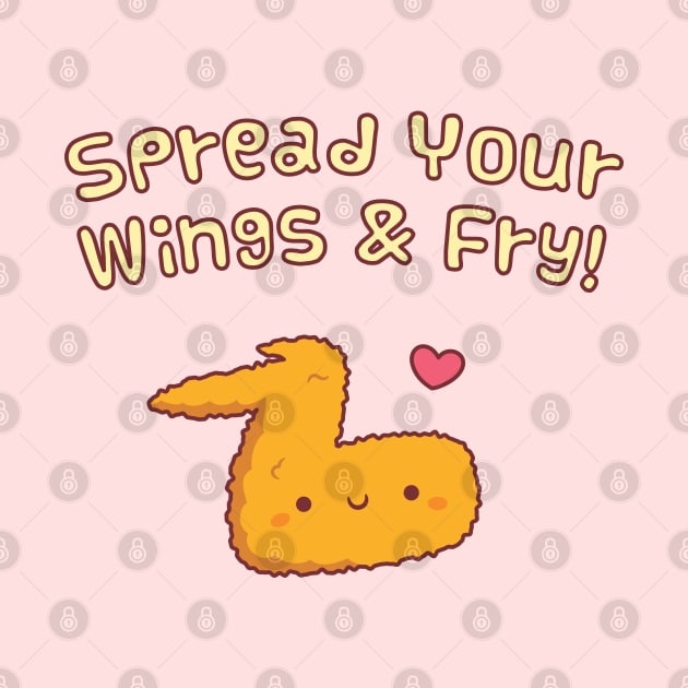 Spread Your Wings And Fry Fried Chicken Wing Pun by rustydoodle