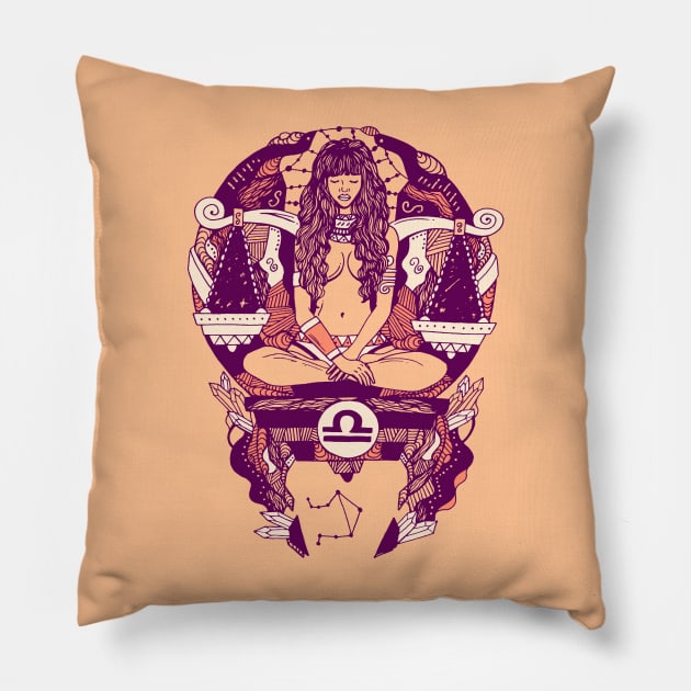 Peach Libra Beauty Pillow by kenallouis