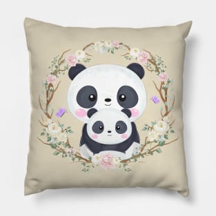 Panda Motherhood Cartoon Pillow