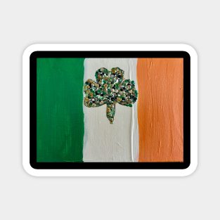 Shamrock in Flag Magnet