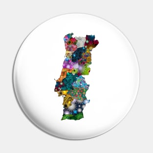 Spirograph Patterned Portugal Regions Map Pin