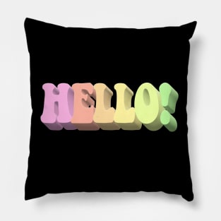 Pastel HELLO! Rainbow Design Pillow