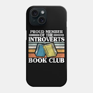 Funny Introvert Book Club Member Introverts Retro Phone Case