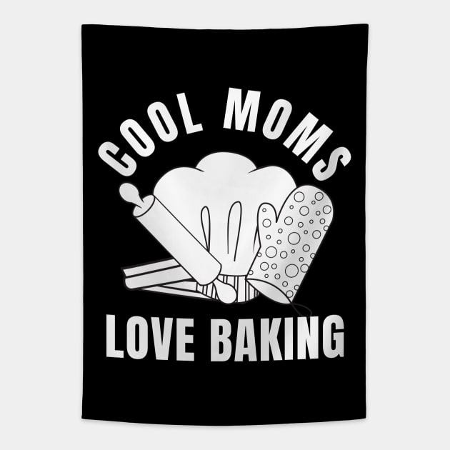 Cool Moms Love Baking Christmas Baking Crew Head Tapestry by Nutrignz