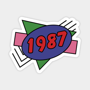 Year 1987 Retro 80s Graphic Magnet