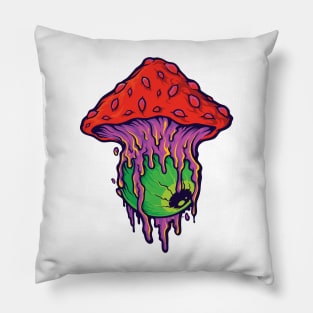 trippy melting mushroom tie-dye Pillow