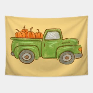 Pumpkin Truck Tapestry