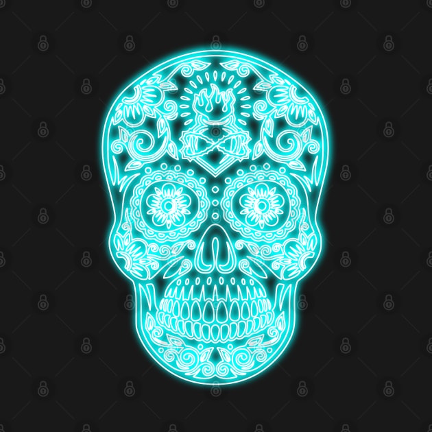 Blue Neon Calavera by la chataigne qui vole ⭐⭐⭐⭐⭐