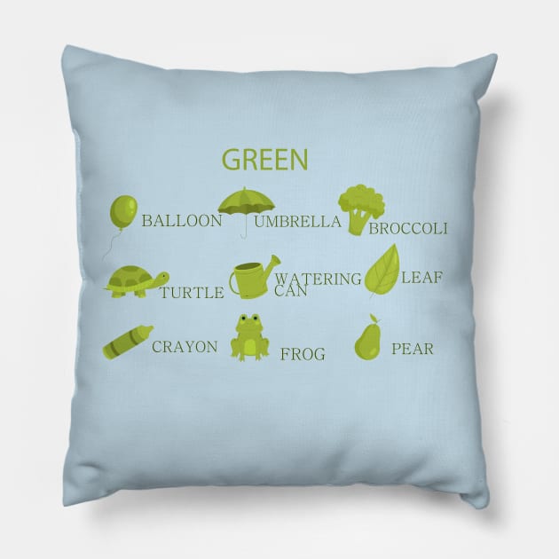 Green Color Pillow by Mako Design 