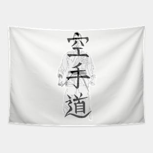 Karate Kanji w/ Tough Guy Silhouette Tapestry