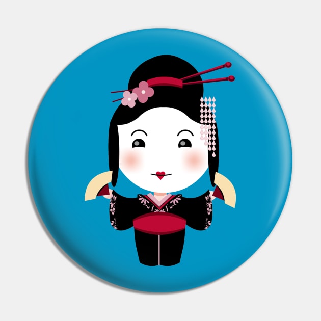 Cherry Blossom Girl Pin by AnishaCreations