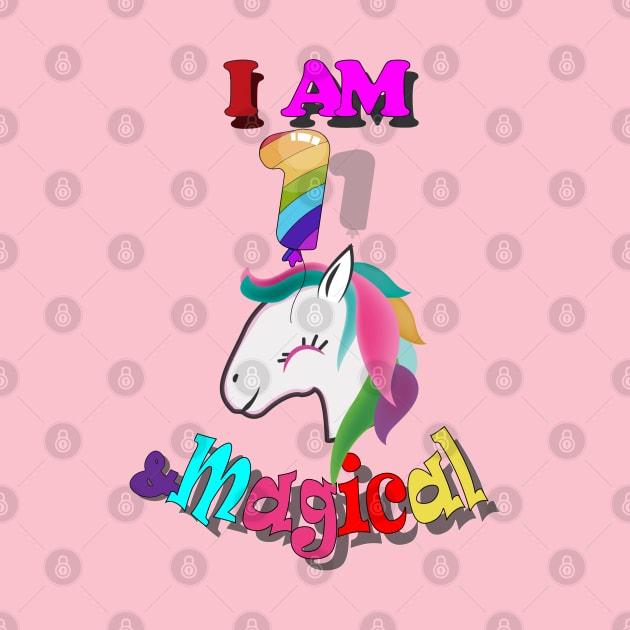 unicorn 1st birthday: I am 1 and magical by bratshirt