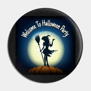 Halloween Party Invitation Poster Pin