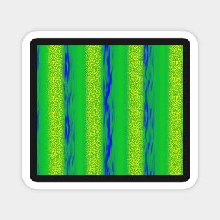 Stripes in Varied Textures Yellow Blue Green Magnet