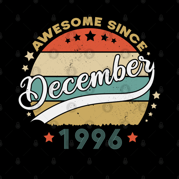 Awesome Since December 1996 Birthday Retro Sunset Vintage by SbeenShirts