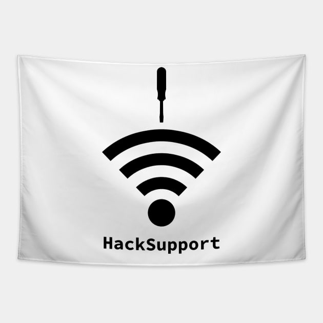 Hack-Support: A Cybersecurity Design (Black) Tapestry by McNerdic