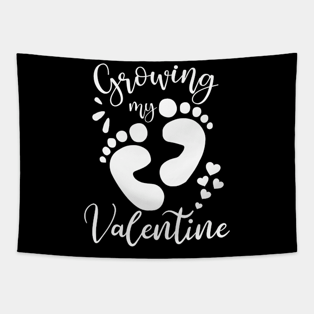 Growing My Valentine - Cool Pregnant Valentines day gift Tapestry by mahmuq