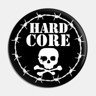 Hardcore skull white Pin