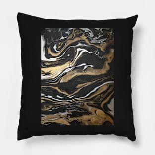 Gold Marble Swirl Pillow