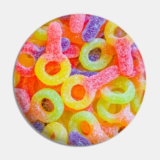 Gummy Sour Keys Candy Photograph Circle Pin