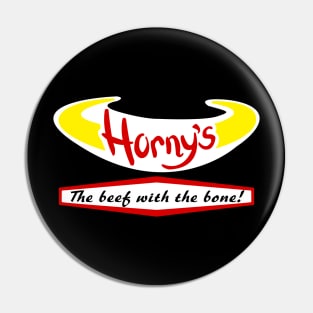 Horny's Burgers Pin