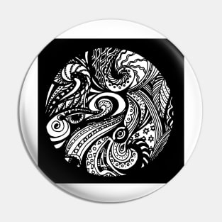 Circle 1 - Aussie Tangle Transparent with Black Background Pin
