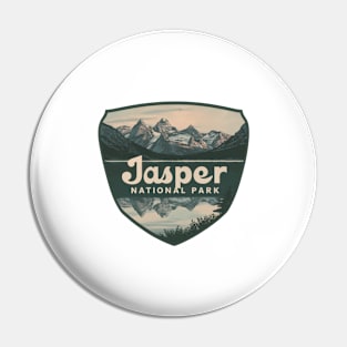 Jasper National Park Retro Shield Pin