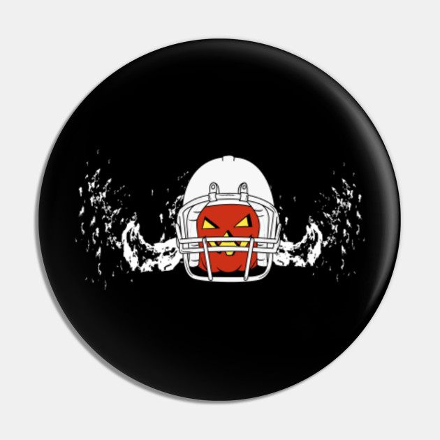 American Football Pumpkin Helmet Halloween Pin Teepublic