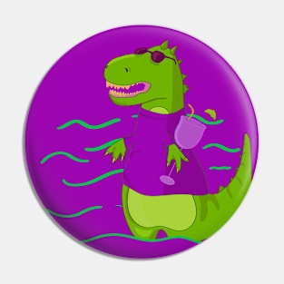 Dinosaur on holiday Pin