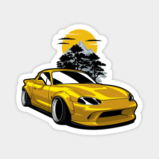 Yellow MX5 Miata JDM Magnet