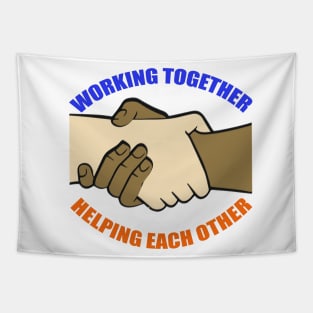 working together & helping stickers Tapestry