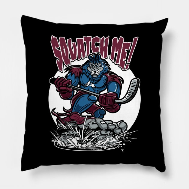 Squatch Me Sasquatch Hockey Player Pillow by eShirtLabs