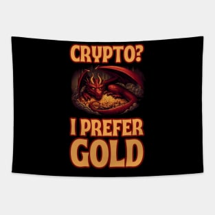 Crypto? I Prefer Gold - Dragon hoarding gold - Fantasy Tapestry