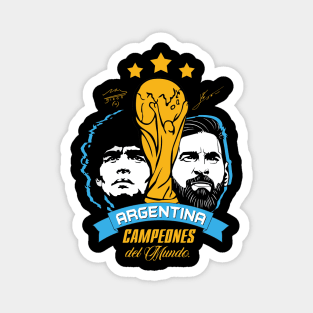 Messi Maradona world cup winners Argentina Magnet