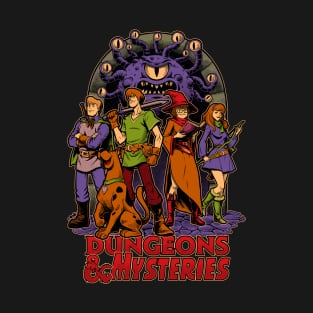 Dungeons and Mysteries - RPG Vintage Dog Cartoon T-Shirt