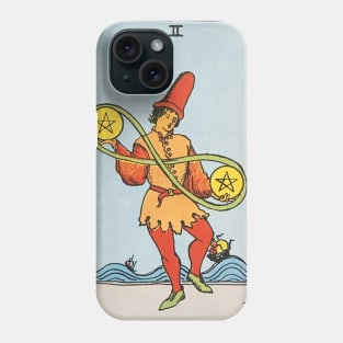 Two of pentacles tarot card Phone Case