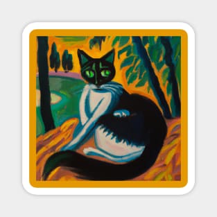 Cat in the Style of Paul Gauguin Magnet