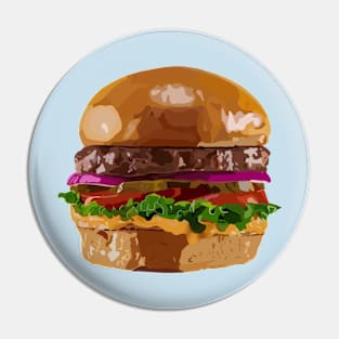 Hamburger realistic drawing Pin